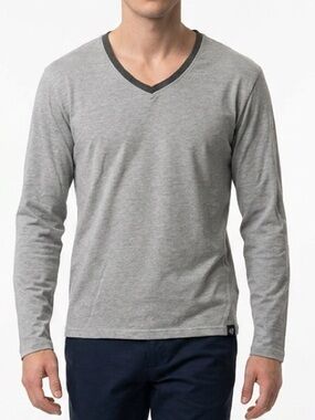 The‎ White Company Men's V-Neck Long Sleeve Gray T-Shirt Size M